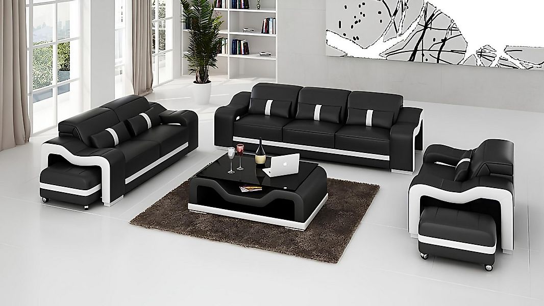 JVmoebel Sofa Sofagarnitur Moderne Couch Sofa Sitz 3+1+1 Komplett Garnitur günstig online kaufen