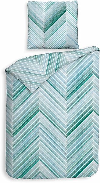 Heckett & Lane Bettwäsche "Vita" 2 Streifen Design, 100% Baumwolle ab 135x2 günstig online kaufen