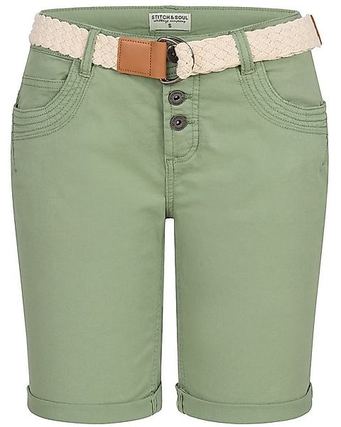 Stitch & Soul Bermudas Damen Short Bermuda kurze Hose Sommer Chino Stoff Ho günstig online kaufen