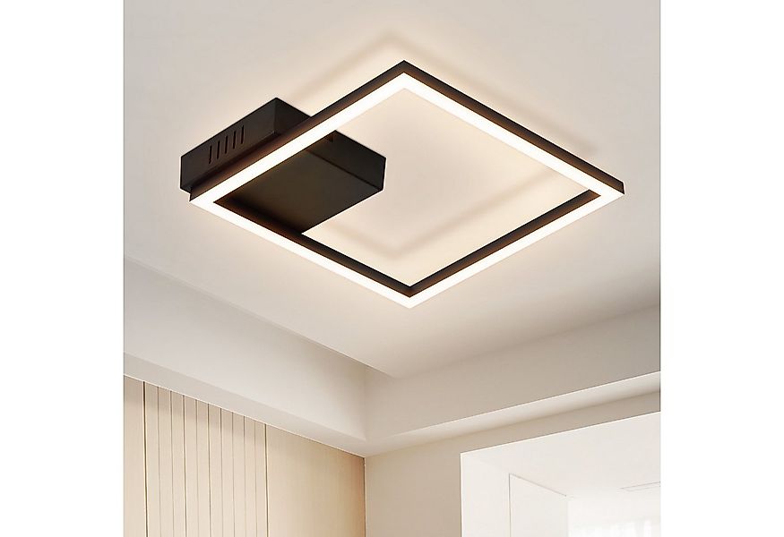 ZMH LED Deckenleuchte 12W Schwar Modern eckig Deckenlampe 26*26*4.7cm, Auge günstig online kaufen