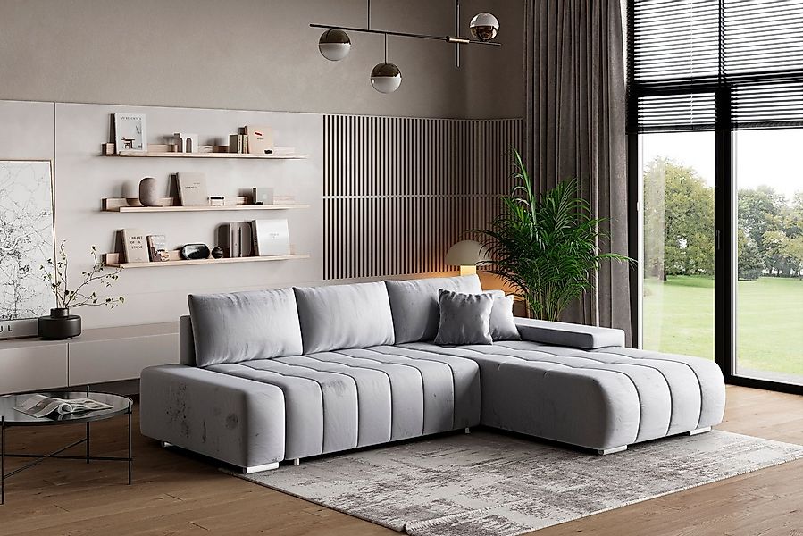 Masseno Ecksofa ALESE mit Schlaffunktion L-Form, Sofa mit Bettkasten günstig online kaufen