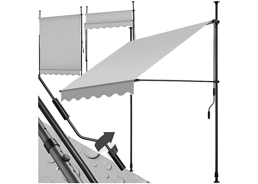 tectake Klemm-Senkrechtmarkise Balkonüberdachung, UV-beständig und wasserab günstig online kaufen