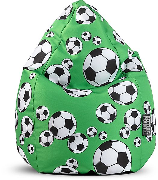 Sitting Point Sitzsack BeanBag Kicker 220 l Grün Fußball-Muster günstig online kaufen
