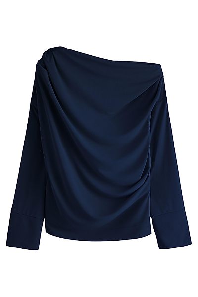 Next Langarmshirt Schulterfreies Jersey-Oberteil mit Drapierung günstig online kaufen