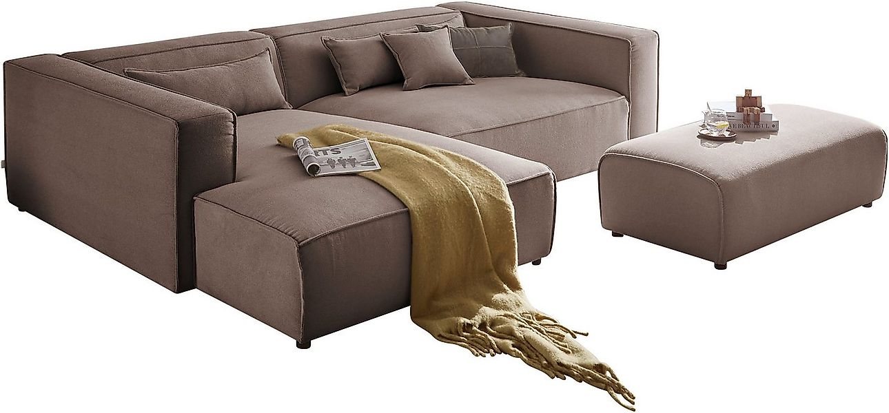 LeGer Home by Lena Gercke Ecksofa PIARA XXL, L-Form, Schlaffunktion, Cord, günstig online kaufen
