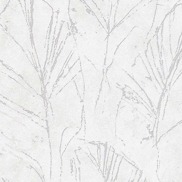 Bricoflor Palmen-Tapete in Hellgrau 10321-31 günstig online kaufen