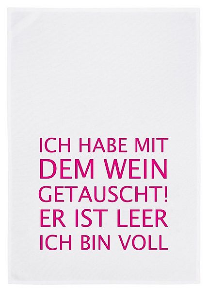 17,30 Hamburg Geschirrtuch Ich bin voll, Pink, (1-tlg), 50x70cm, Siebdruck günstig online kaufen