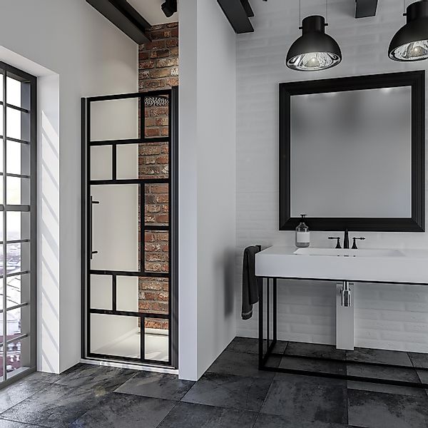 Schulte Alexa Style 2.0 Drehtür in Nische BlackStyle 80 x 192cm Mattschwarz günstig online kaufen