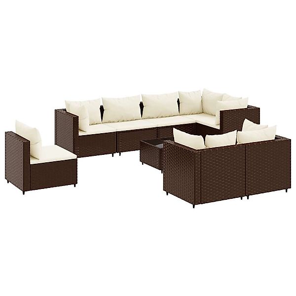 vidaXL 9-tlg Garten-Lounge-Set mit Kissen Braun Poly Rattan Modell 27 günstig online kaufen