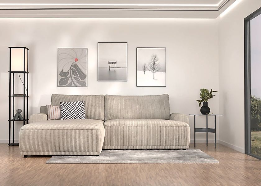 TRENDMANUFAKTUR Ecksofa "Fordon, Schlafsofa mit Bettkasten, Couch in L-Form günstig online kaufen