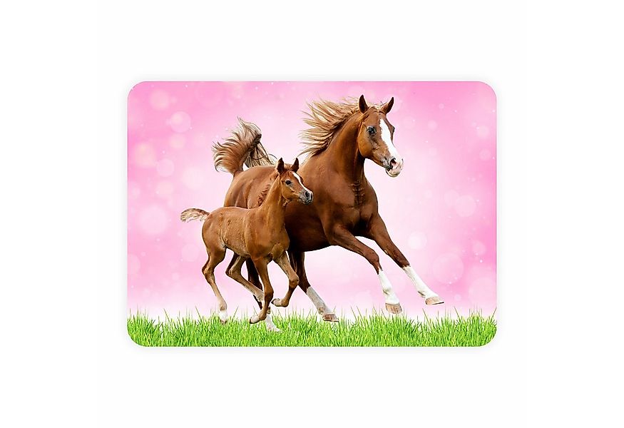 nikima Platzset stabiles Vinyl Tischset Pferde rosa Kinder Platzset abwasch günstig online kaufen