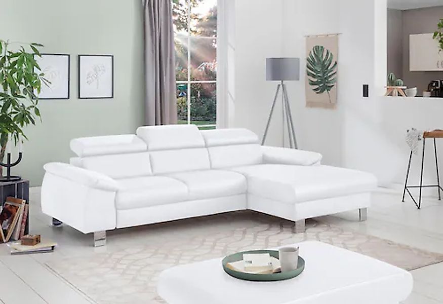 COTTA Ecksofa »Komaris L-Form, B: 244 cm« mit Kopfteilverstellung, optional günstig online kaufen