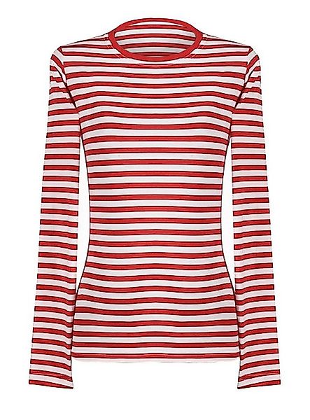 thetru T-Shirt Ringelshirt langarm rot-weiß Karnevalskostüm Damen Gestreift günstig online kaufen