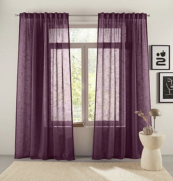 LeGer Home by Lena Gercke Gardine »Marusha«, (1 St.), 1 Schal, Leinenoptik, günstig online kaufen