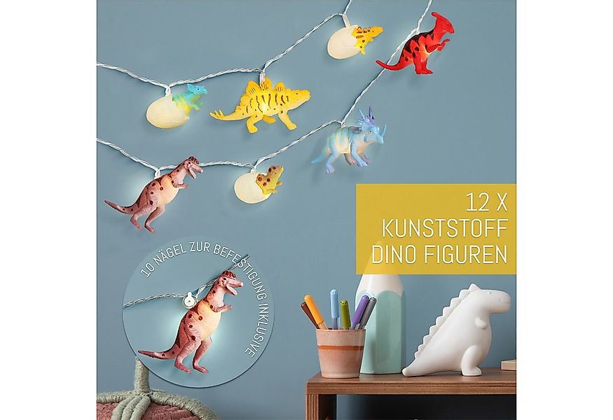 COZY HOME LED-Lichterkette Dino Lichterkette Batterie und Stecker -, 12 LED günstig online kaufen