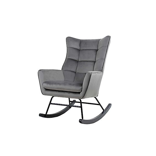 MeGusta Moderner Stuhl Schaukelstuhl Grau Polsterstuhl Esszimmerstuhl mit A günstig online kaufen
