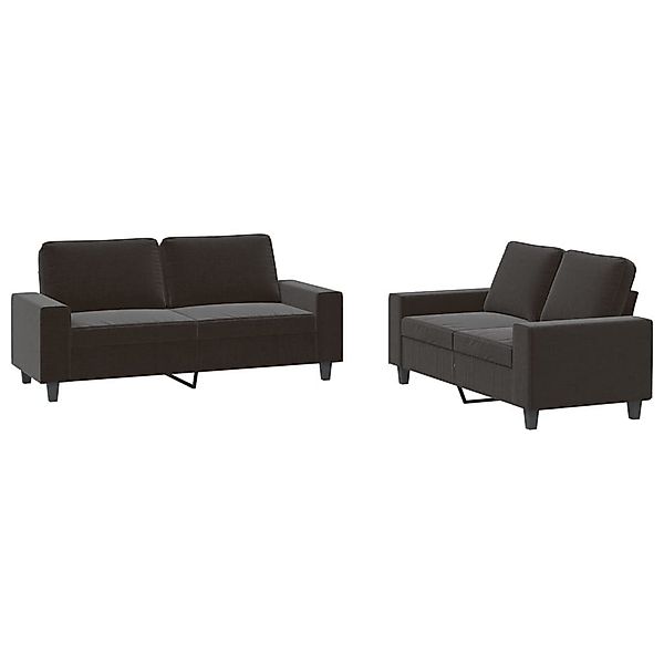 vidaXL Sofa 2-tlg. Sofagarnitur Schwarz Stoff günstig online kaufen