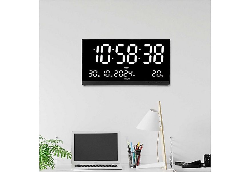 OKWISH Wanduhr 15,5 Zoll LED Digitale Tischuhr Wandwecker (mit Uhrzeit Datu günstig online kaufen