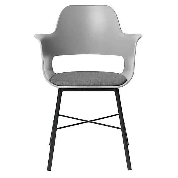 Kunststoff Stühle in Grau und Schwarz Armlehnen günstig online kaufen