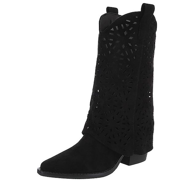 Ital-Design Moderne Damen-Stiefel mit Ausstanzungen für Alltag und Freizeit günstig online kaufen