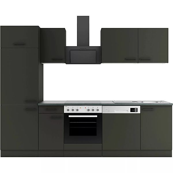 OPTIFIT Madrid420 Küchenzeile 270 cm ohne E-Geräte Anthrazit günstig online kaufen