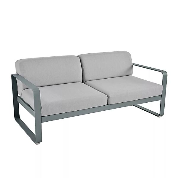 Gartensofa 2-Sitzer Bellevie metall textil grün 2-Sitzer / L 160 cm - weiße günstig online kaufen