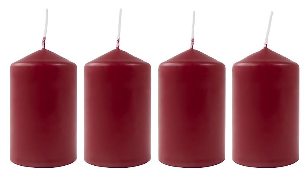 BURI Adventskerze Adventskranzkerzen bordeaux 4er-Set Weihnachtskerze günstig online kaufen