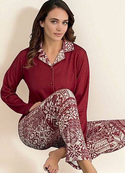 fashionshowcase Schlafanzug Thermal Pyjama Damen Set – Wärmendes Winter Pij günstig online kaufen
