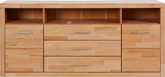Home affaire Sideboard "Ribe,180cm breit, Fronten Massivholz,7 Fächer" Holz günstig online kaufen