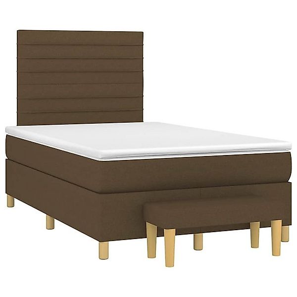 vidaXL Boxspringbett, Boxspringbett mit Matratze Dunkelbraun 120x190 cm Sto günstig online kaufen