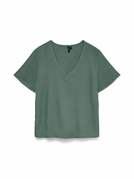 Vero Moda Blusenshirt "VMMYMILO S/S V-NECK TOP WVN GA" mit klassischem Schn günstig online kaufen