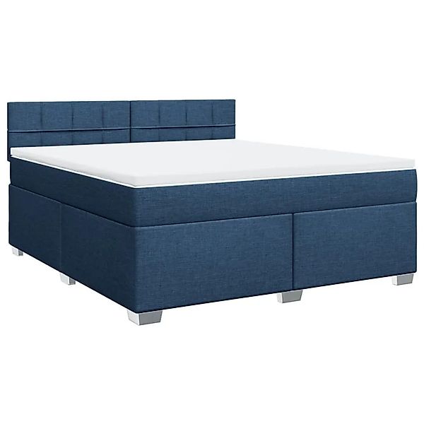 vidaXL Boxspringbett mit Matratze Blau 180x200 cm Stoff 3288273 günstig online kaufen