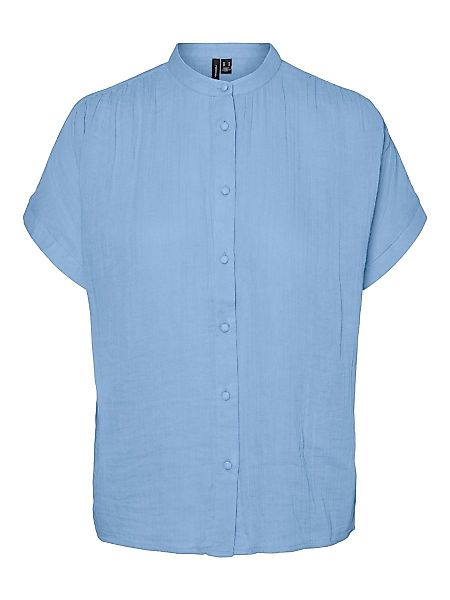 VERO MODA Kurzärmeliges Hemd Damen Blau günstig online kaufen