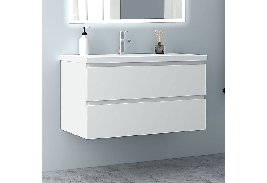 Aica Sanitär Waschtisch Waschtische Unterschrank MDF hängend mit Wachbecken günstig online kaufen