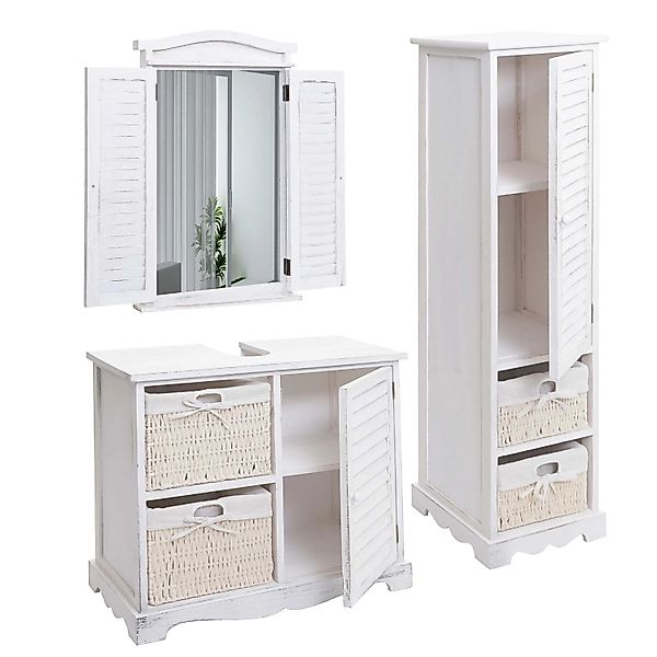 MCW Badezimmerset H20 3-teilig Shabby Weiß günstig online kaufen