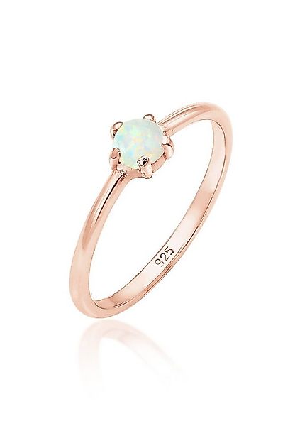Elli Fingerring Silberring mit synth. Opal rund 925er Silber günstig online kaufen