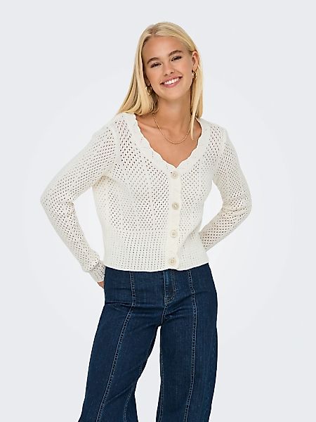 ONLY Strickjacke "ONLROSELIA – Cardigan mit Knopfleiste und geripptem Bündc günstig online kaufen