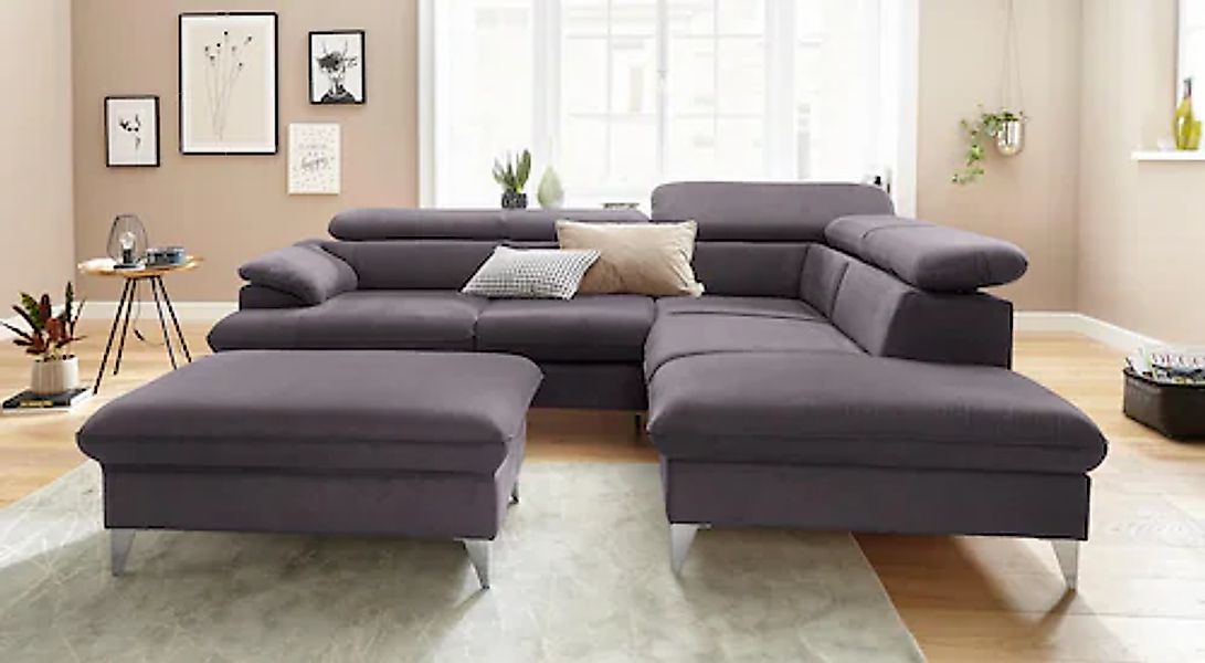 COTTA Polstergarnitur »Caluso L-Form«, Set bestehend aus: Ecksofa mit Kopft günstig online kaufen