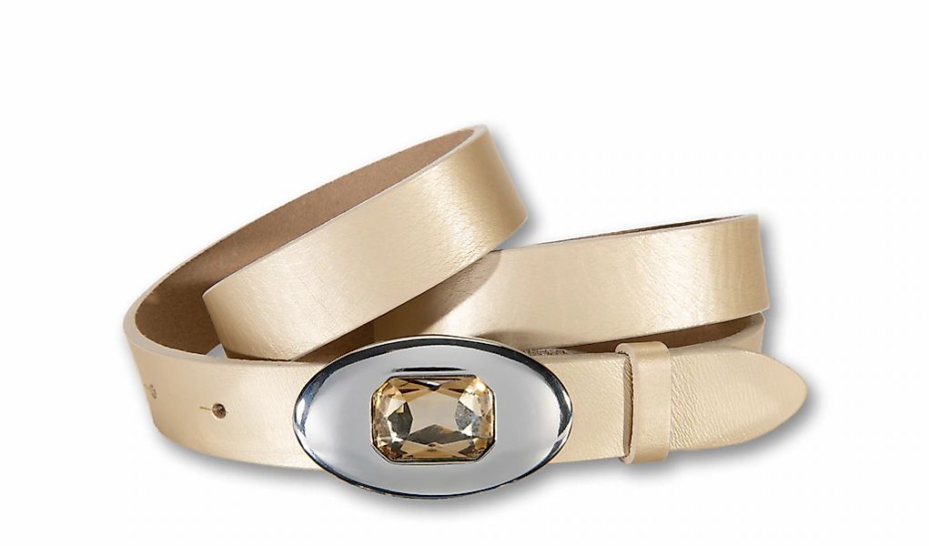 Silbergift Koppelgürtel, Mit Glitzerstein auf der Schließe günstig online kaufen