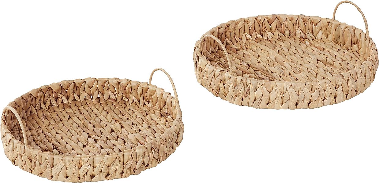 OTTO products Dekotablett "Leeann", (Set, 2 St.), aus Wasserhyacinthe günstig online kaufen