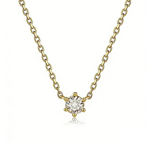 Sternvoll Goldkette 18K Gold Solitär Collier 0.35 ct Diamant IGI-zert. günstig online kaufen