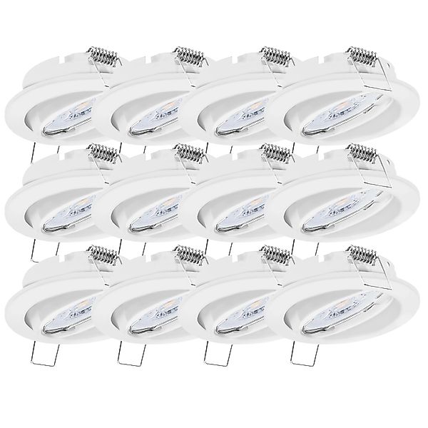 Oktaplex 12er Set Einbauspot Weiß Dijon Dimmbar inkl. LED Modul 2700K Warmw günstig online kaufen