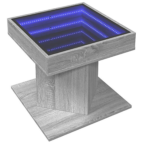 vidaXL Couchtisch LED-Couchtisch Grau Sonoma 50x50x45 günstig online kaufen