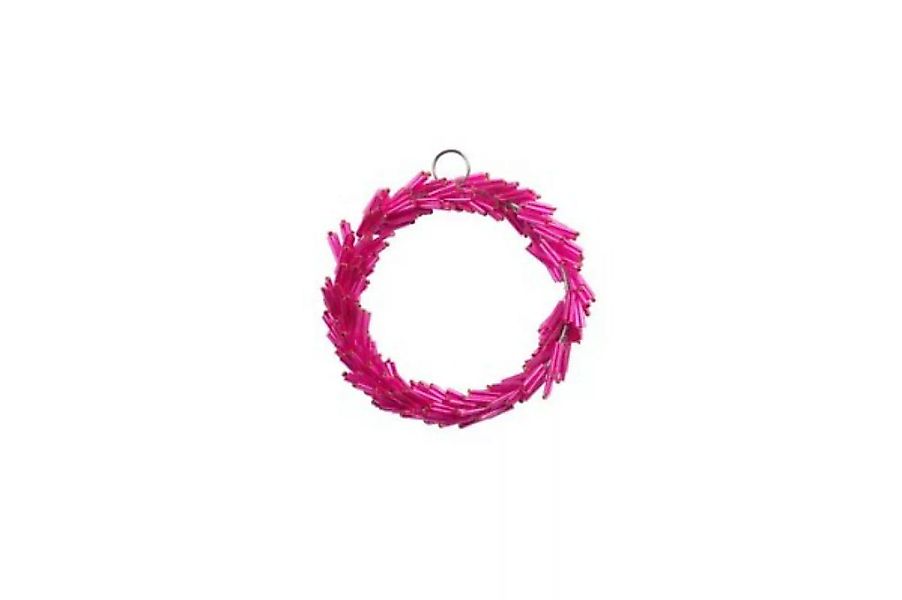 Kranz "HEY" Perlen pink/rot, Ø 10 cm günstig online kaufen