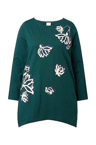 Ulla Popken T-Shirt Shirt A-Linie U-Boot-Ausschnitt Langarm günstig online kaufen