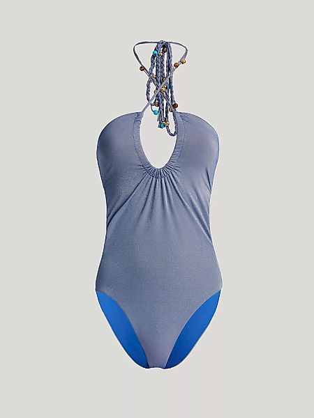 Wolford - High Shine Metallic Swimsuit, Frau, skydiver metallic, Größe: XL günstig online kaufen