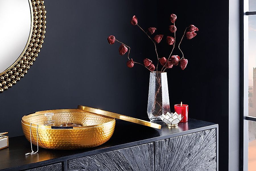 riess-ambiente Dekoschale ORIENT Ø40cm gold · Schmuck-Dose mit Deckel aus A günstig online kaufen