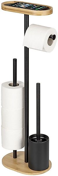 WENKO WC-Garnitur Pomarolo, 4 in 1, mit WC-Bürste, Rollenhalter, Ersatzroll günstig online kaufen