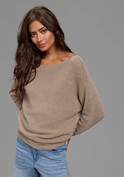 Laura Scott 3/4 Arm-Pullover mit Glitzergarn und lässigem Schnitt günstig online kaufen