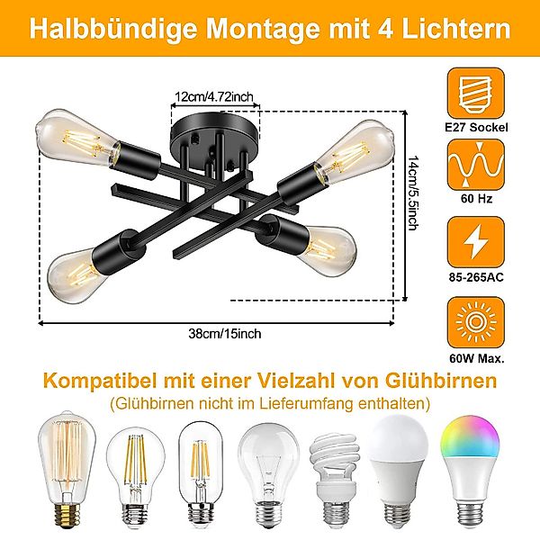 Lapamax LED Deckenleuchte Sputnik Deckenleuchte Wohnzimmer günstig online kaufen